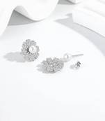 Pure 925 silver pearl bloom radiance earrings for women