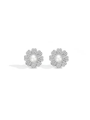 Pure 925 silver pearl bloom radiance earrings for women 4