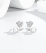 Pure 925 silver rose pearl earrings for women