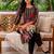 women floral printed regular cotton kurta with trousers