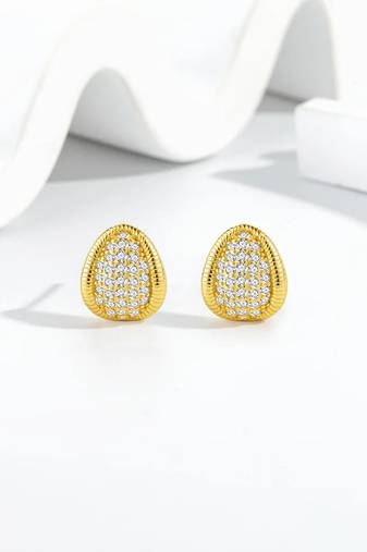 Pure 925 silver royal spark oval earrings for women