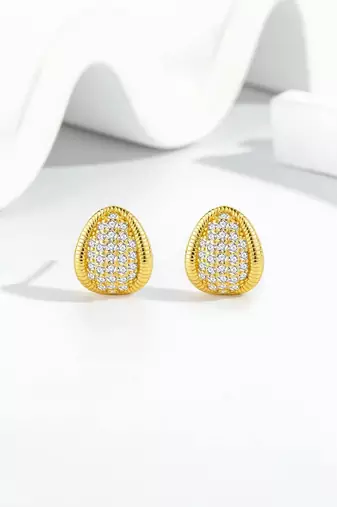 Pure 925 silver royal spark oval earrings for women