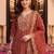 women ethnic motifs embroidered regular thread work liva kurta with trousers & with dupatta