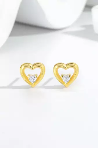 Pure 925 silver dainty love spark earrings for women