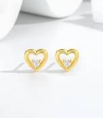 Pure 925 silver dainty love spark earrings for women
