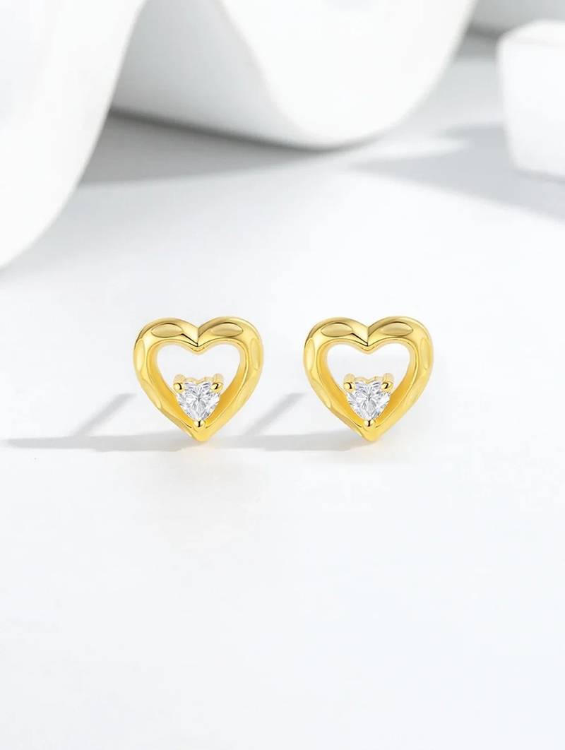 Pure 925 silver dainty love spark earrings for women