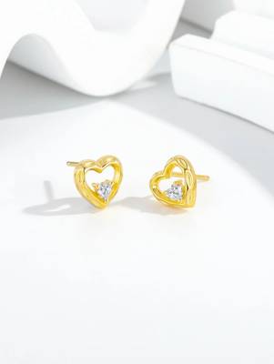 Pure 925 silver dainty love spark earrings for women 3
