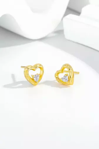 Pure 925 silver dainty love spark earrings for women