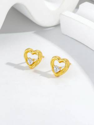 Pure 925 silver dainty love spark earrings for women 4