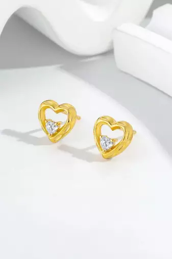 Pure 925 silver dainty love spark earrings for women