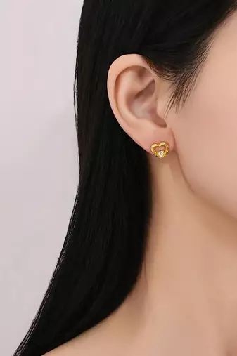Pure 925 silver dainty love spark earrings for women