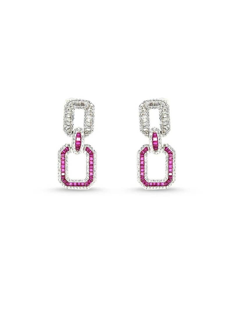 Pure 925 silver joint box drop earrings for women