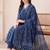 women floral printed regular cotton kurta with trousers & with dupatta