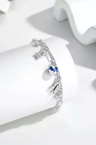 Pure 925 silver travel tales charm bracelet for women