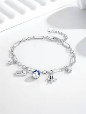 Pure 925 silver travel tales charm bracelet for women 3