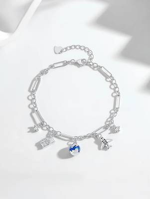 Pure 925 silver travel tales charm bracelet for women 4