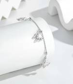 Pure 925 silver butterfly charm bracelet for women
