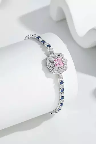 Pure 925 silver sapphire bloom elegance bracelet for women