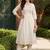 women floral embroidered empire thread work cotton kurta with trousers