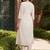 women floral embroidered empire thread work cotton kurta with trousers