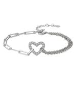 Pure 925 silver heart bracelet for women