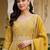 women floral embroidered empire thread work kurta with palazzos & with dupatta