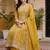 women floral embroidered empire thread work kurta with palazzos & with dupatta