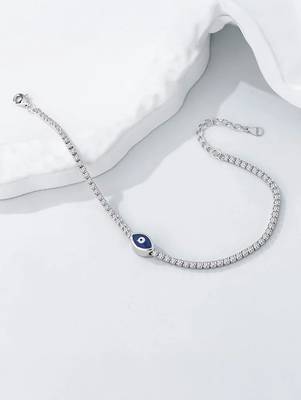 Pure 925 silver evil eye bracelet for women 1