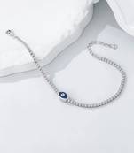 Pure 925 silver evil eye bracelet for women