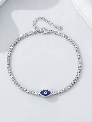 Pure 925 silver evil eye bracelet for women 2