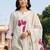 women floral printed regular kurta with trousers & with dupatta