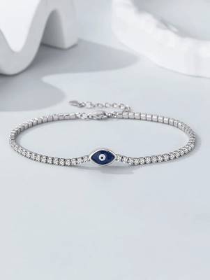 Pure 925 silver evil eye bracelet for women 3