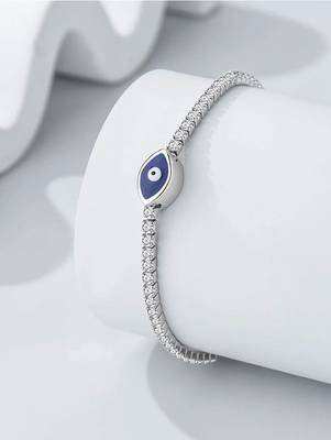 Pure 925 silver evil eye bracelet for women 4