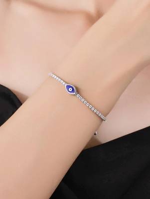 Pure 925 silver evil eye bracelet for women 5