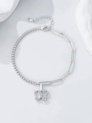 Pure 925 silver butterfly bracelet for women 2