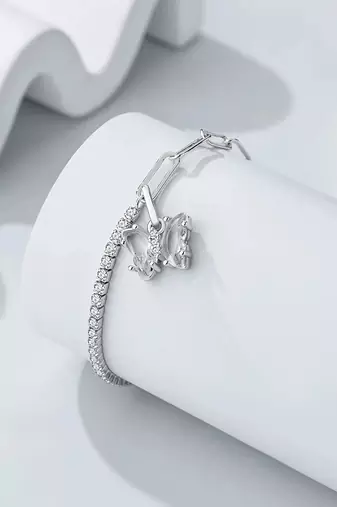Pure 925 silver butterfly bracelet for women