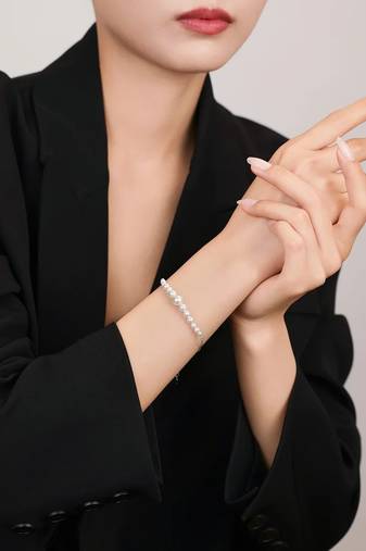 Pure 925 silver pearl bracelet for women