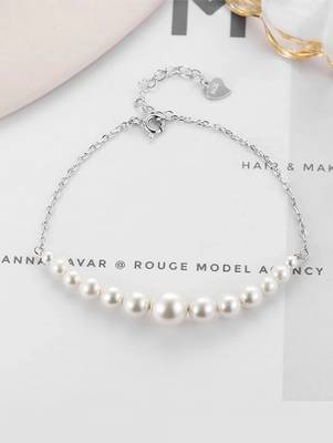 Pure 925 silver pearl bracelet for women 3