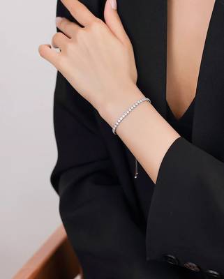 Pure 925 silver adjustable tennis bracelet for women 4
