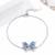 Pure 925 silver blue butterfly bracelet for women