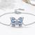 Pure 925 silver blue butterfly bracelet for women