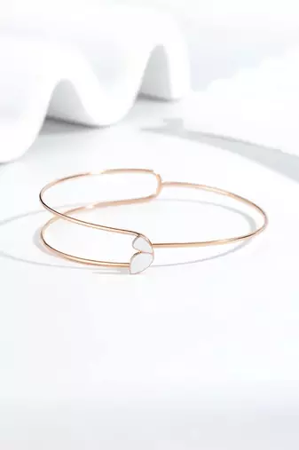 Pure 925 silver rose aura open bracelet for women