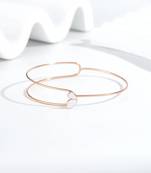 Pure 925 silver rose aura open bracelet for women