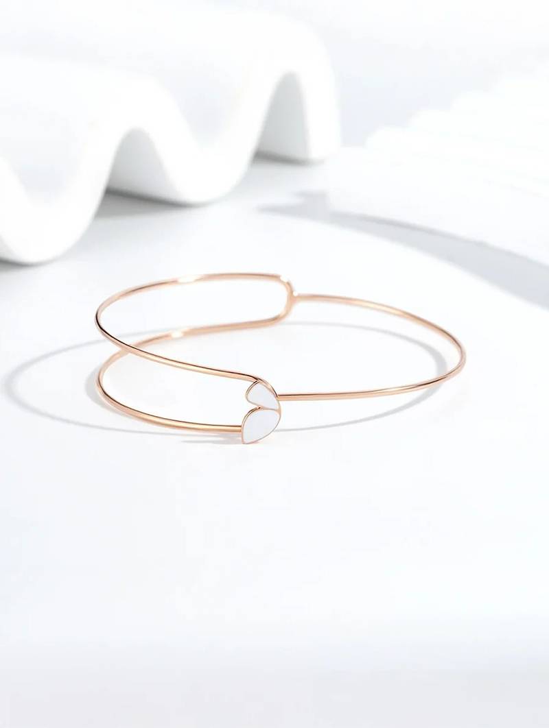 Pure 925 silver rose aura open bracelet for women