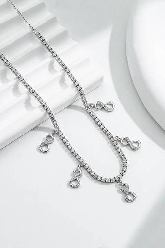 Pure 925 silver infinity tennis chain for women