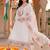 women floral embroidered regular thread work kurta with trousers & with dupatta