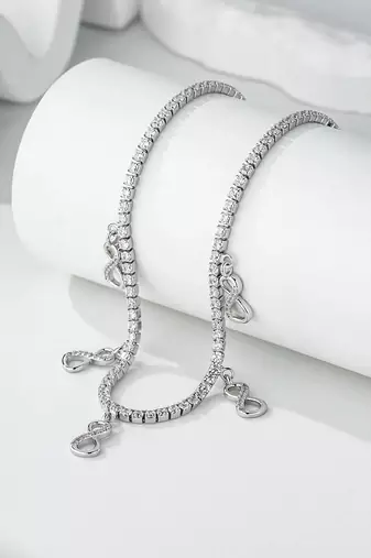 Pure 925 silver infinity tennis chain for women