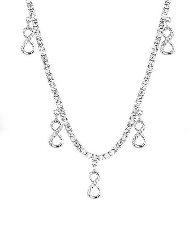 Pure 925 silver infinity tennis chain for women