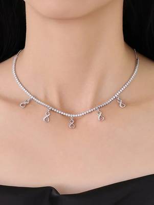 Pure 925 silver infinity tennis chain for women 5
