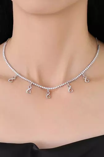 Pure 925 silver infinity tennis chain for women